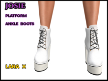 Josie High Heel Platform Ankle Boots, White, Lara X