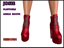 Josie High Heel Platform Ankle Boots, Red, Reborn