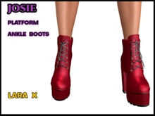 Josie High Heel Platform Ankle Boots, Red, Lara X