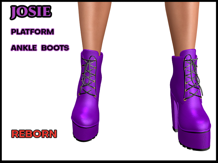 Josie High Heel Platform Ankle Boots,Purple, Reborn