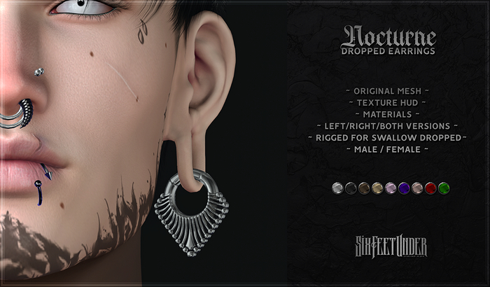 SFU - Nocturne Earrings [Swallow Dropped]