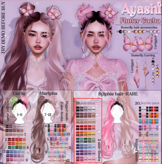 19. Ayashi Sylphie hair-Solo pack RARE