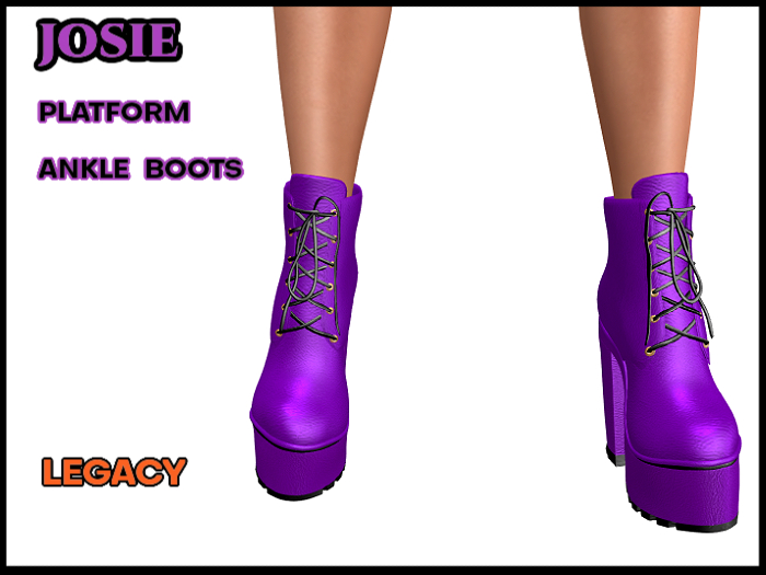 Josie High Heel Platform Ankle Boots,Purple, Legacy