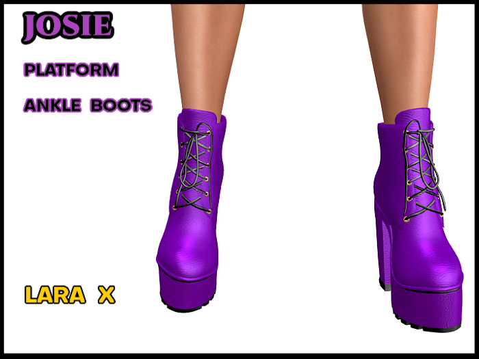 Josie High Heel Platform Ankle Boots,Purple, Lara X