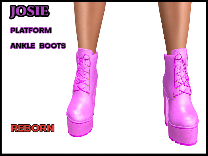 Josie High Heel Platform Ankle Boots,Pink, Reborn