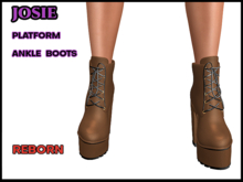 Josie High Heel Platform Ankle Boots, Brown, Reborn