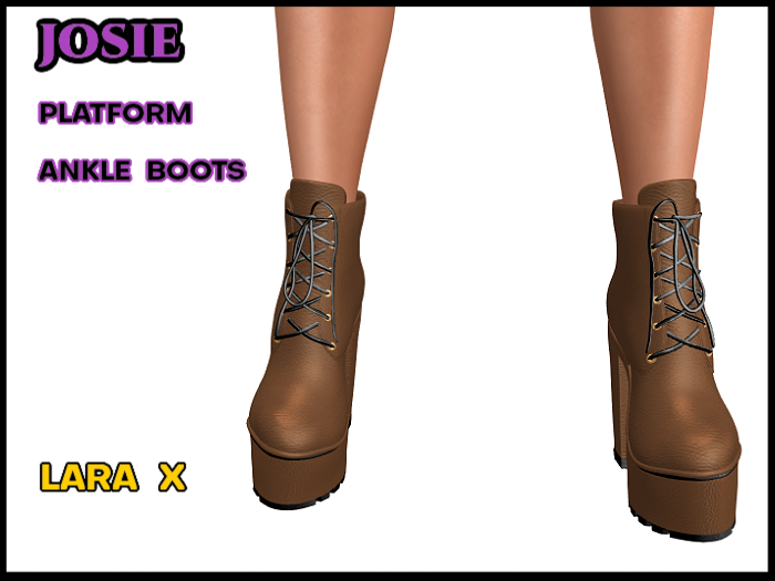 Josie High Heel Platform Ankle Boots, Brown, Lara X