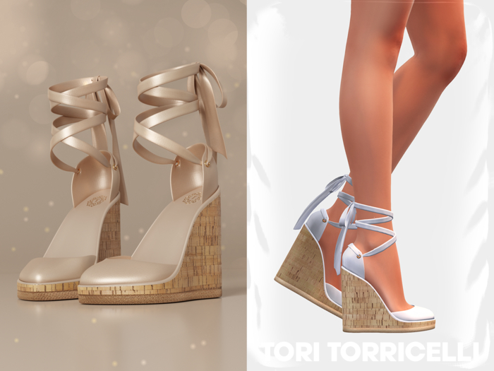TORI TORRICELLI // Savina Cork Espadrilles // White