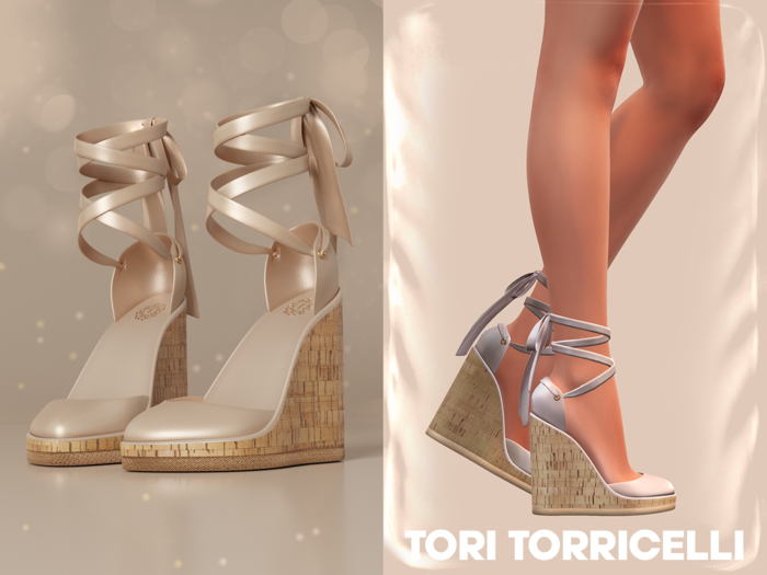 TORI TORRICELLI // Savina Cork Espadrilles // Cream