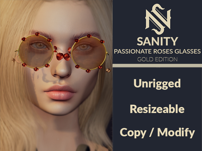 [Sanity] - Passionate Roses Glasses - Gold