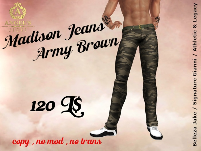 Angel's Store - Madison Jeans Army Brown