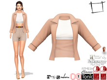 WC1607 Open Front Jacket With Crop Tshirt Under