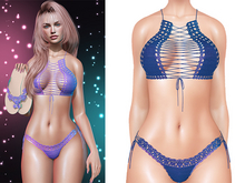Eden Boho Crochet Bikini [Holo Galaxy Blue] - Maitreya LaraX • PetiteX • Legacy • Reborn Swimwear