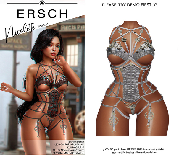 ERSCH - Nicolette lingerie -silver-