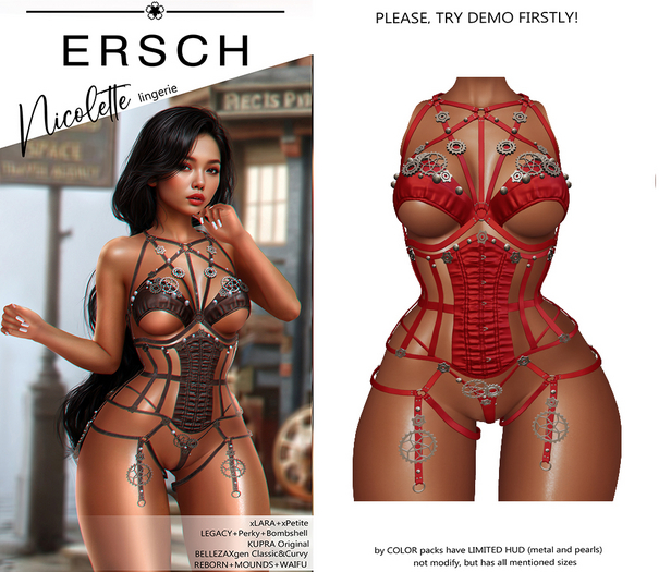 ERSCH - Nicolette lingerie -red-