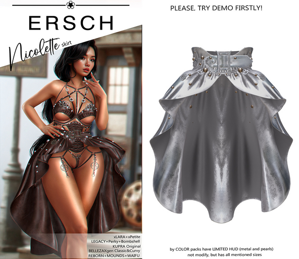 ERSCH - Nicolette skirt -silver-