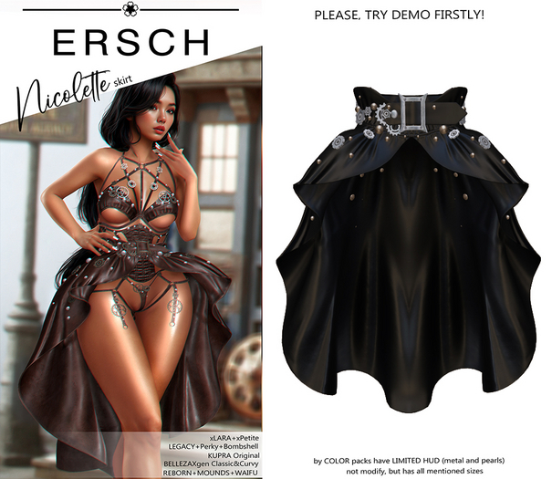 ERSCH - Nicolette skirt -black-