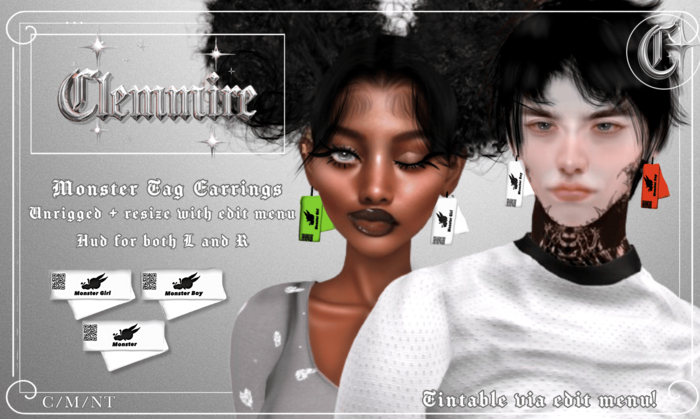 Clemmire - MonsterTag Earrings