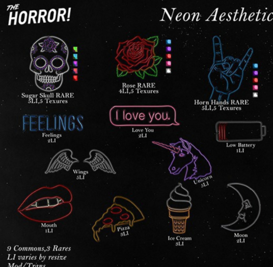 The Horror!~ Neon Aesthetic - Rose RARE