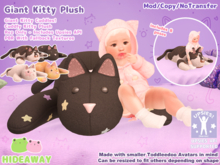 [Hideaway] Giant Kitty Plush Black