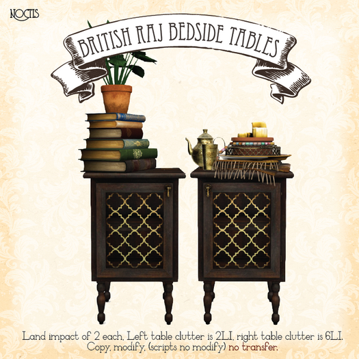 [noctis] British Raj bedside cabinets ADD ME to unpack