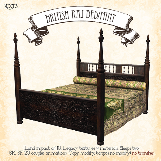 [noctis] British Raj Double Bed/mint ADD ME to unpack