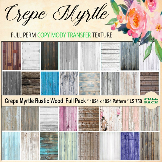 Crepe Myrtle Rustic Wood Full Pack