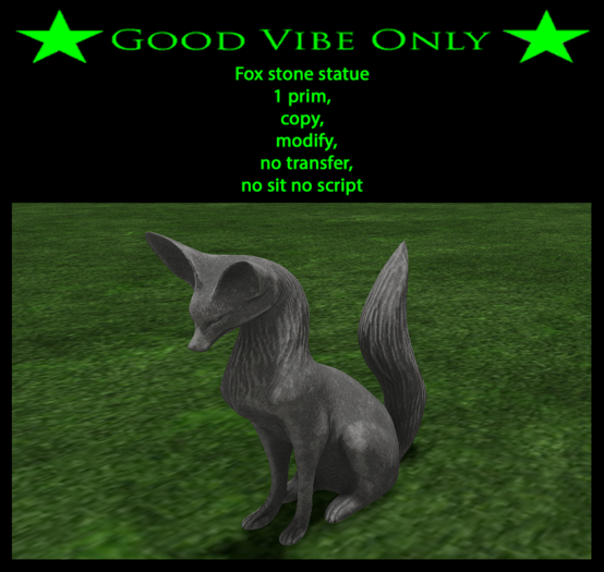 Box GVO Fox stone statue 1prim