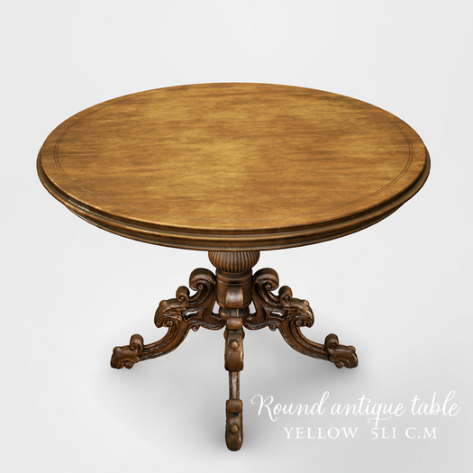 box) {anc} Round antique table (allcolor)