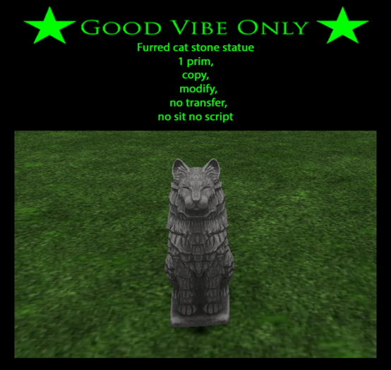 Box GVO Furred cat stone statue 1prim