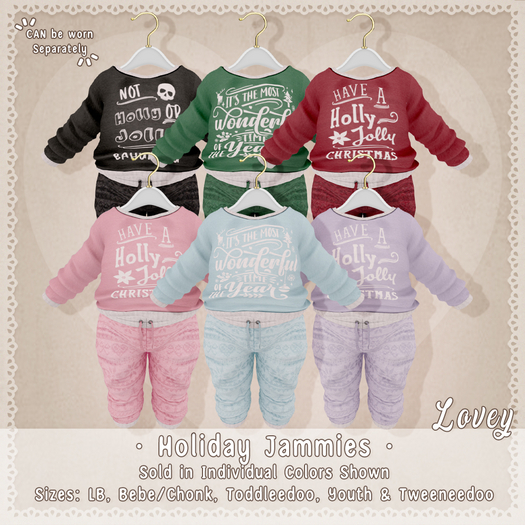 ;Lovey- Holiday Jammies - FATPACK