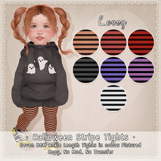 ;Lovey- Halloween Stripe Tights