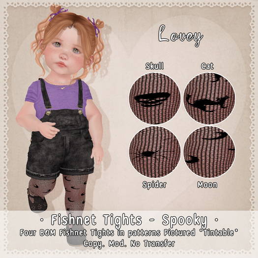 ;Lovey- Fishnet Tights - Spooky