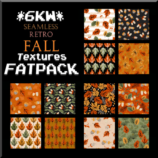 *6KW* FULL PERM Seamless Retro Fall Textures FATPACK