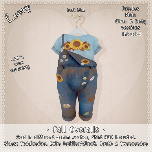 ;Lovey- Fall Overalls - Dark Blue