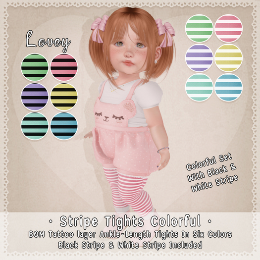 ;Lovey- Colorful Stripe Tights
