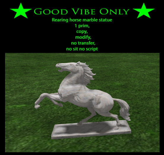 Box GVO Rearing horse marble statue 1prim