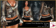 I Love Pink Butterfly brown - Pink Butterfly