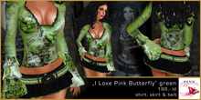 I Love Pink Butterfly green - Pink Butterfly