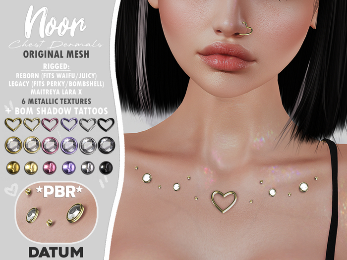 DATUM // NOOR CHEST DERMALS ♡ [ PBR ] | REBORN/LEGACY/LARAX RIGGED ♡
