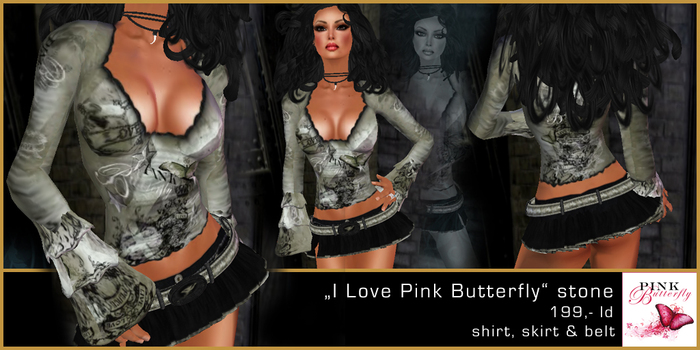 I Love Pink Butterfly stone - Pink Butterfly
