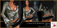 I Love Pink Butterfly stone - Pink Butterfly
