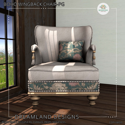 DD Boho Wingback Chair-PG