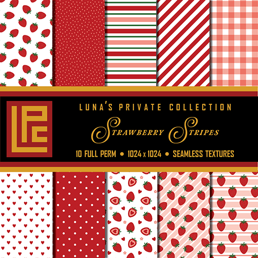 LPC Strawberry Stripes Full Perm Seamless Textures
