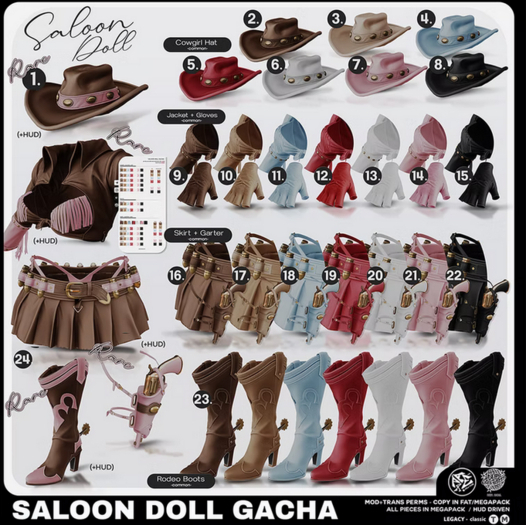 24. Pare&NoMercy.Saloon Doll Lower Set - *LG* RARE