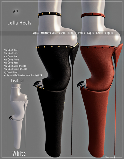 : A75 : Lola Heels Color White