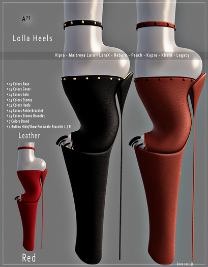 : A75 : Lola Heels Color Red