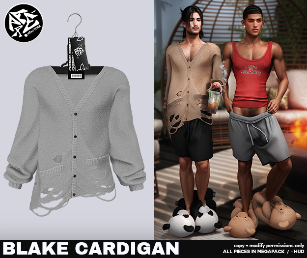 Pare.Blake Ripped Cardigan - White