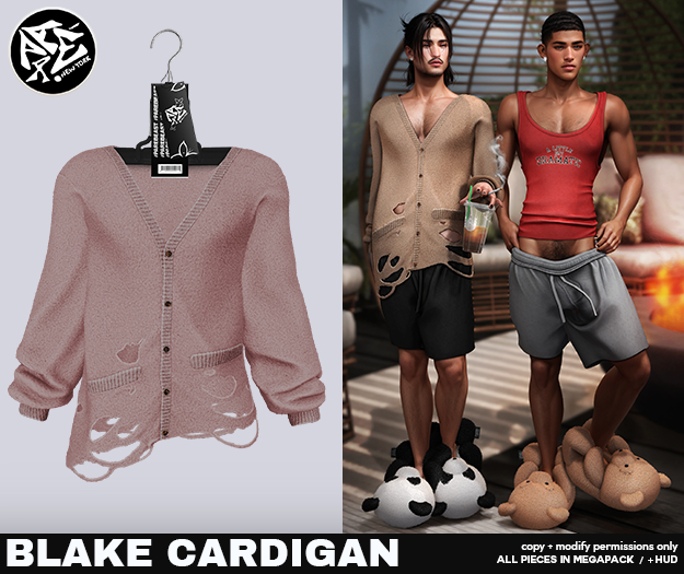 Pare.Blake Ripped Cardigan - Blush