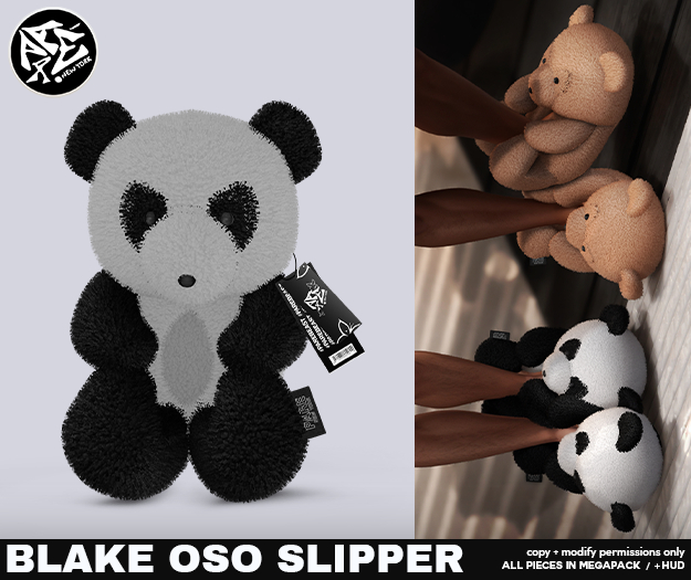 Pare.Blake Fuzzy Slippers - Panda